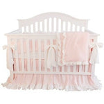 Blush Coral Pink Ruffle Crib Bedding Set 3 pcs - Cozy Nursery