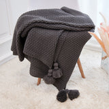 Large Knitted Blanket with Tassels 250x240 - Cozy Nursery